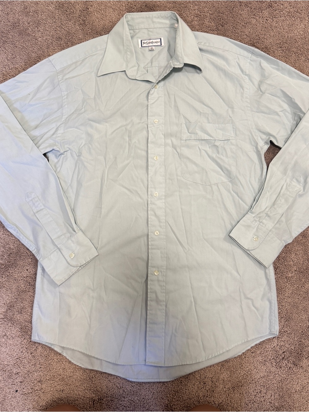 Yves Saint Laurent Light Blue Button-Down Dress Shirt